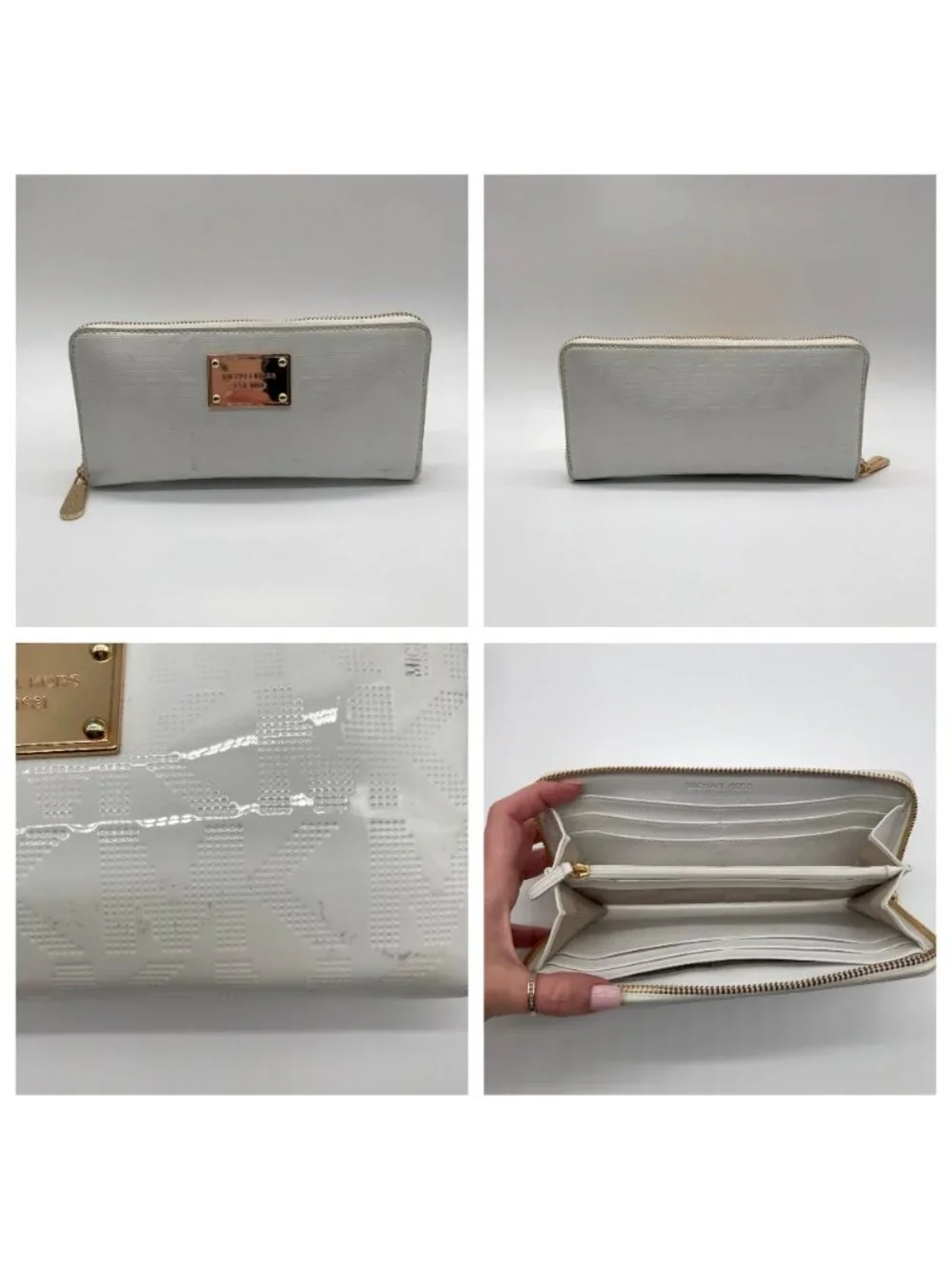 Michael Kors White Patent Leather Cindy Convertible Satchel & Wallet